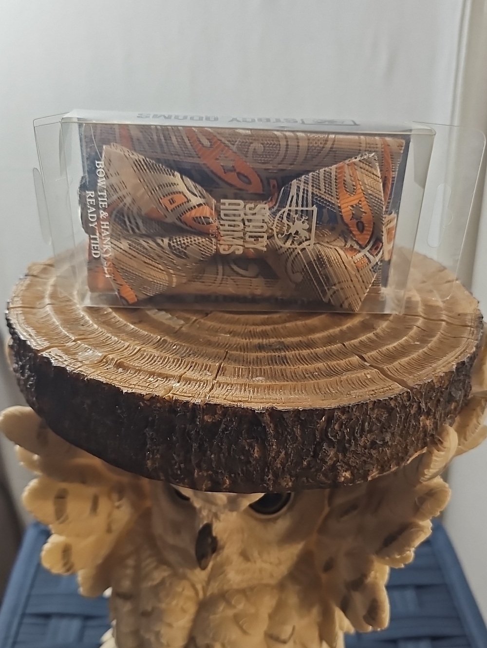 Orange & Brown Paisley Bow Tie And Hanky Set - Ready Tied